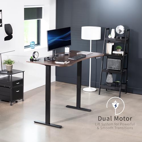 VIVO Dark Walnut 60 x 24 in Standing Desk, DESK-KIT-E2B1D - Image 3