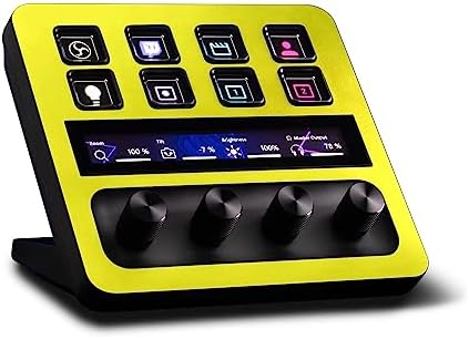 MightySkins Skin Compatible with Elgato Stream Deck + - Solid Yellow | Protective, Durable, and Unique Vinyl Decal wrap Cover | Easy to Apply, Remove, and Change Styles | Made in The USA by MIGHTY+SKINS