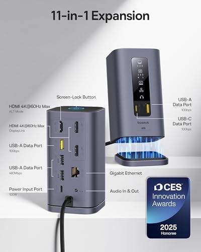 Baseus Spacemate Docking Station 11-in-1 with Triple Display for Mac - Image 3