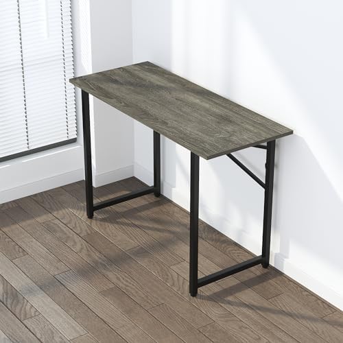 Lutown-Teen 47 inch Folding Desk No Assembly Required, Black Oak - Image 7