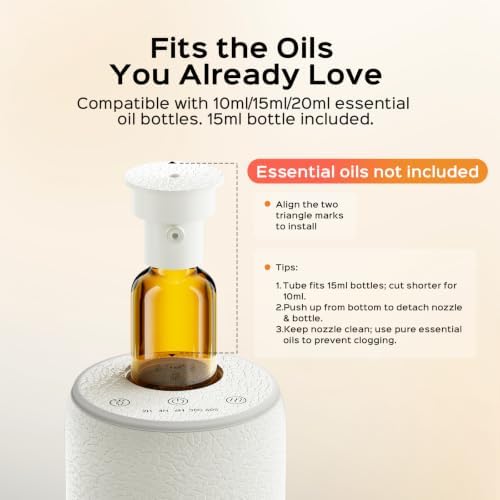 Waterless Diffuser for Essential Oil with 7-Color Light for Home, White - Image 6