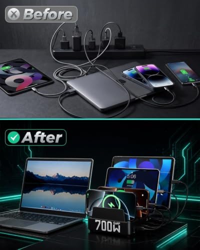 700W 10-in-1 GaN 5 Fast Charger Dock Multi Device Charging Station - Image 5