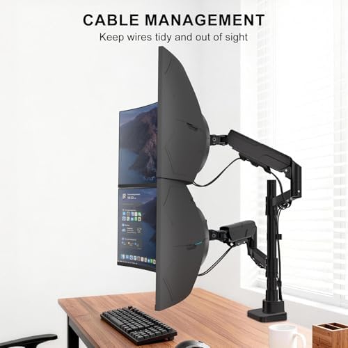 WALI Vertical Dual Monitor Mount for 17-49 inch Curved Screens, up to 33lbs - Image 7