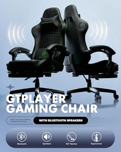 GTPLAYER Gaming Chair, Comfort Computer Office Chair for Adults, Green - Image 4