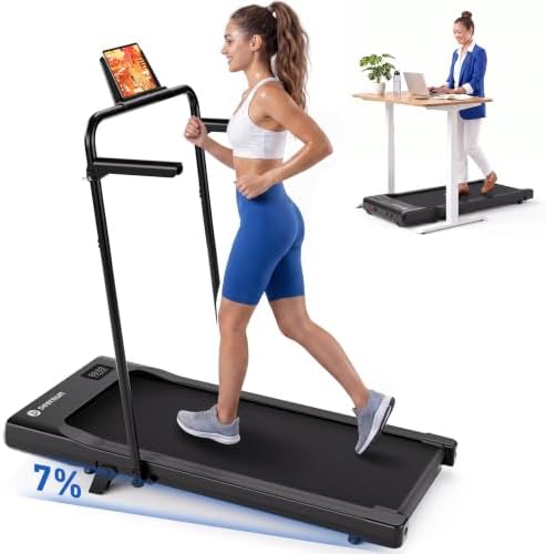 DeerRun Walking Pad Treadmill with Incline & Handle Bar by DeerRun