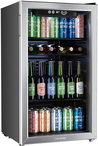 hOmeLabs Beverage Refrigerator and Cooler, 120 Cans Capacity, 3.2 Cu Ft by hOmeLabs