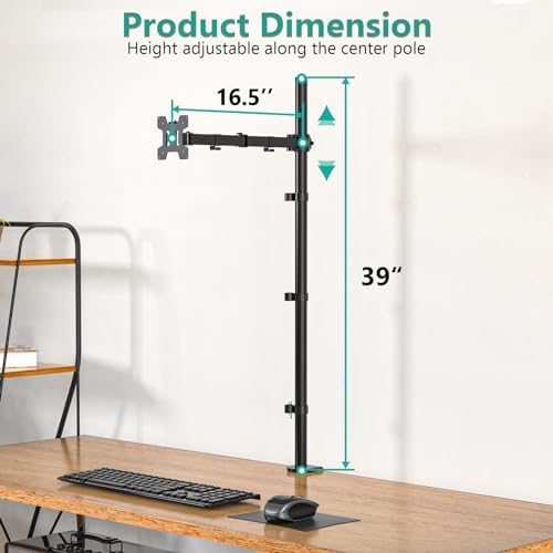 WALI Tall Monitor Arm Mount for Desk for 13-38 inch Screens, up to 22lbs - Image 4