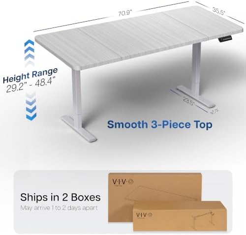VIVO Dark Gray 71 x 36 in Standing Desk, DESK-KIT-1G7G-36 - Image 3