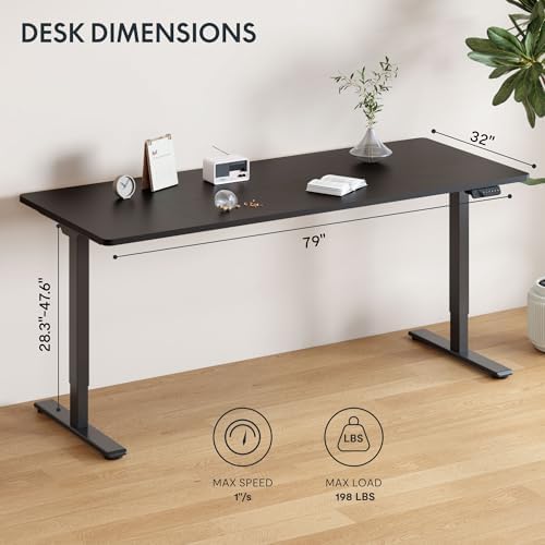 FLEXISPOT 79"x32" Electric Standing Desk, Black - Image 3