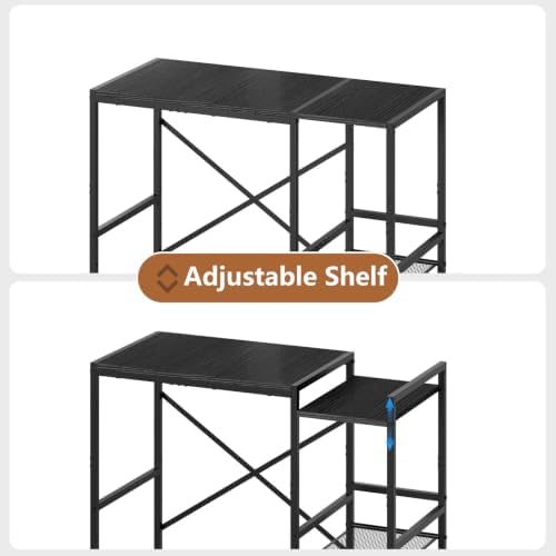 Mini Fridge Stand with Storage Shelves Dorm Microwave Stand Reversible - Image 7