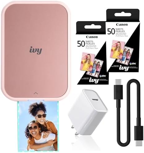 Canon Ivy 2 Mini Photo Printer Blush Pink Travel Accessory Bundle by Unknown
