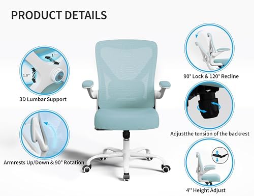 Ergalithic Office Chair: Mesh Ergonomic Desk Chair with 3D Lumbar & Swivel - Image 6