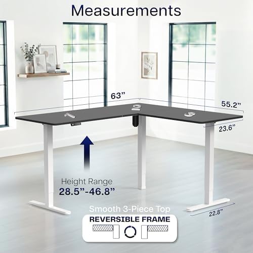 VIVO Black 63 x 55 in Corner Standing Desk, DESK-E3CTWB - Image 5