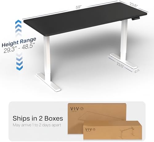 VIVO Black 60 x 24 in Standing Desk, DESK-KIT-1W6B - Image 3