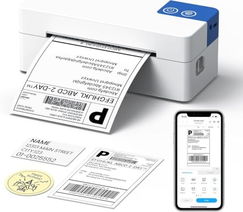Bluetooth Thermal Shipping Label Printer, 4x6 Thermal Label Printer by ETIKEZ