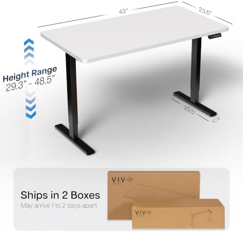 VIVO White 43 x 24 in Standing Desk, DESK-KIT-1B4W - Image 3