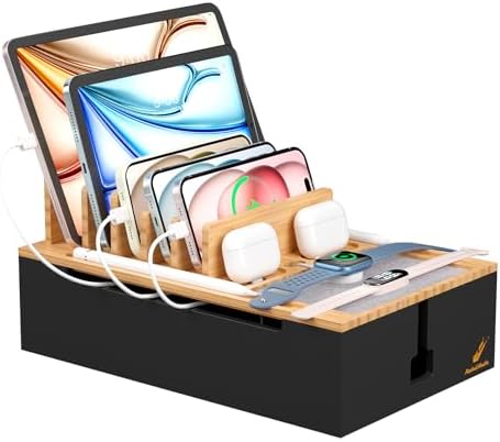 Pezin & Hulin Charging Station, Natural+Black (No USB Charger and Cables) by PezinHulin
