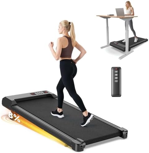 Walking Pad with Incline,Treadmill Pad 2.5 HP Quiet Under Desk Treadmills 8% Incline,330 lb Capacity Portable Walking Pad for Home and Office Walking by HomeFitnessCodeTreadmill