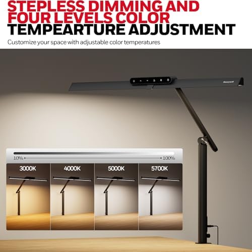 Honeywell HJ1 Sunturalux LED Clamp Desk Lamp 1200LM for Home Office - Image 3