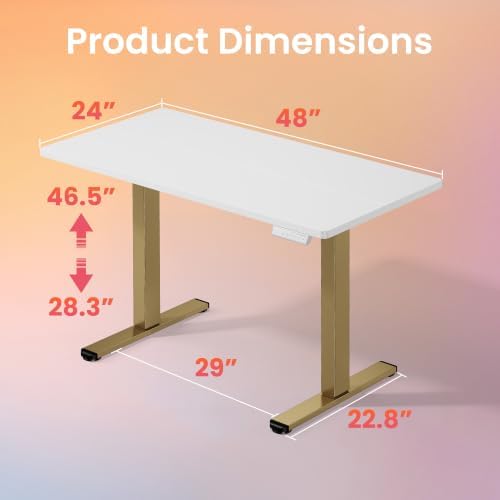 HUANUO 48x24 Inch Electric Standing Desk, Height Adjustable - Image 3