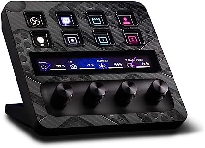 MightySkins Carbon Fiber Skin Compatible with Elgato Stream Deck + - Tech Wave | Protective, Durable Textured Carbon Fiber Finish | Easy to Apply, Remove, and Change Styles | Made in The USA by MIGHTY+SKINS