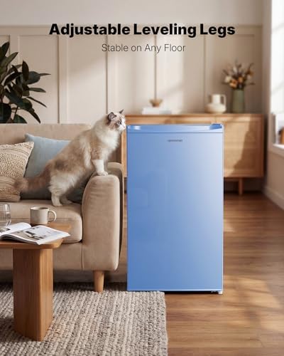 Upstreman 3.2 Cu.Ft Mini Fridge with Freezer, Blue-BR321 - Image 6