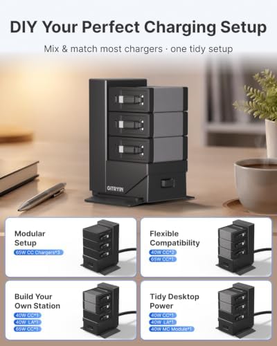 Gitryin Tower Charging Station for Nightstand, 120W Retractable Charger - Image 7