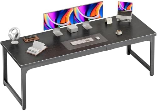 PRAISUN 70.9 x 24 Inch Computer Desk, 0.95'' Thicker, Heavy Duty, Black by PRAISUN