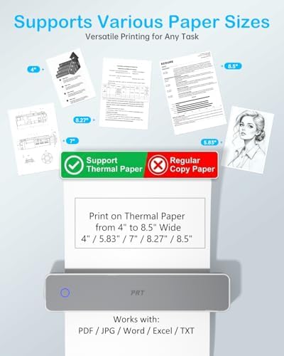 PRT Inkless Portable Printer for Travel, Wireless Thermal Printer, MT610 - Image 5
