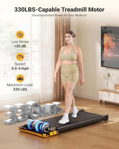 THERUN Double-Sided Walking Pad Treadmill with Incline, Easy-Flip 2-in-1 for Walking & Foot Massage, Quiet Under Desk Machine with Remote & LED Display for Home & Office Use - Image 5