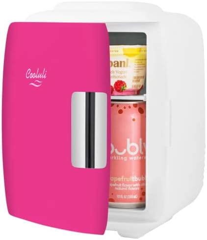 Cooluli Skincare Mini Fridge for Bedroom - Car, Office Desk & Dorm Room - Portable 4L/6 Can Electric Plug In Cooler & Warmer for Food, Drinks, Beauty & Makeup, 12v AC/DC & Exclusive USB, Fuchsia - Image 2