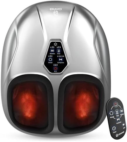 COMFIER 2026 Upgrade Shiatsu Foot Massager,Feet Massager for Neuropathy Plantar Fasciitis Relief,3 Kneading,3 Heat,3 Vibration & 5 Compression, Fit Up to 14,Relax for Home Office Use by COMFIER