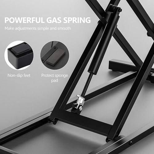FITUEYES Height Adjustable Standing Desk 36” Wide Sit to Stand Converter - Image 3