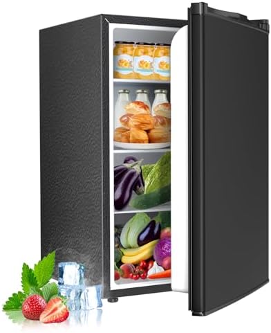 Electactic Compact Refrigerator 4.4 Cu.ft Mini Fridge, Single Door Refrigerator with Adjustable Temperature Settings, Low Noise, for Bedroom, Office, Dorm Black by Electactic