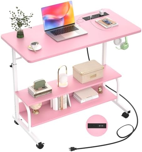 Armocity 32" Rolling Standing Desk with Charging Station for Couch Bed by Armocity