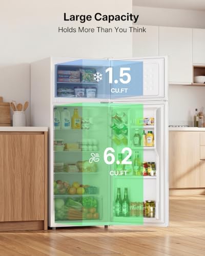 Upstreman 7.7 Cu Ft Apartment Refrigerator 2 Door Refrigerator with Freezer - Image 3
