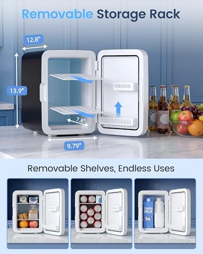 Electactic 10L Mini Fridge, AC/DC Portable Small Refrigerator, Black - Image 2