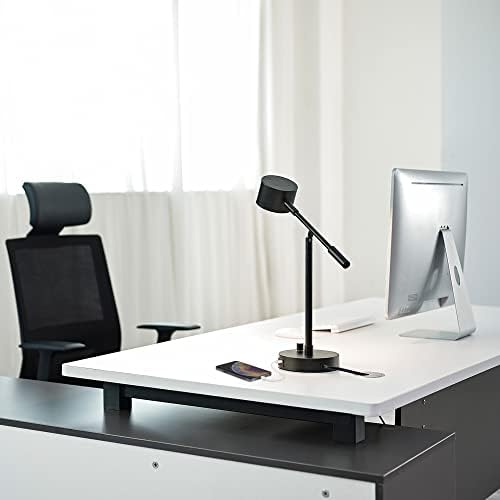 Globe Electric 52271 Aristocrat 16" Integrated LED Swing Arm Desk Lamp, Matte Black, Dimmable On/Off Rotary Switch at Base, 2.1A USB Port - Image 6