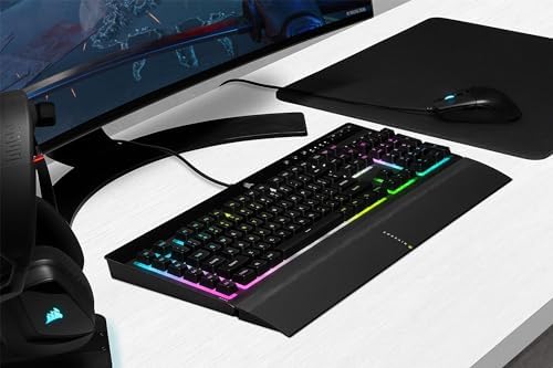 Corsair K55 RGB PRO XT - Dynamic Per-Key RGB Backlighting - QWERTY US Layout, Six Macro Keys with Elgato Stream Deck Software Integration - IP42 Dust and Spill-Resistant - Black - Image 2