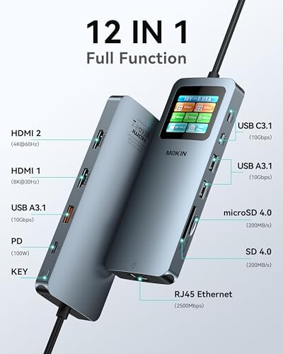 MOKiN LCD USB C Docking Station Dual Monitor,Laptop Docking Station 2 HDMI - Image 2