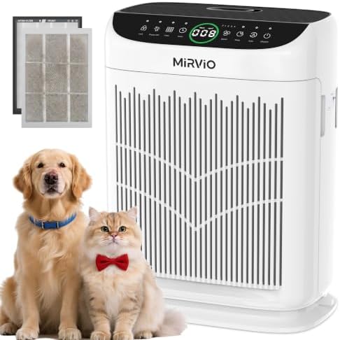 Air Purifiers for Home Bedroom Large Room Up to 3000 Ft², HEPA Air Cleaner with Washable Double-Side Filter, PM2.5 AQI,Timer,15dB Sleep Mode for Pet, Dander, Dust, Pollen, Odors, White by Home