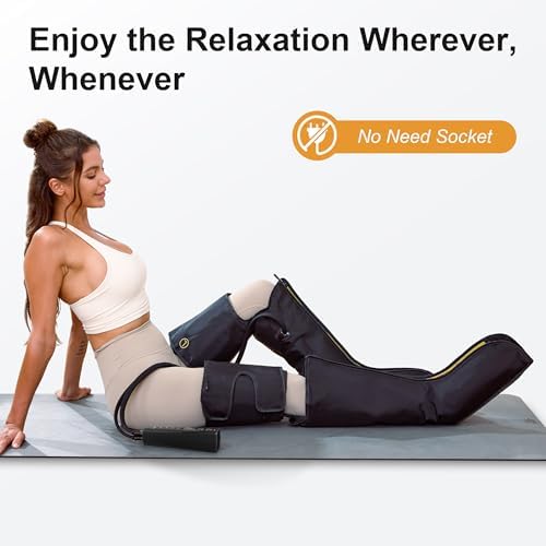 QUINEAR Leg Air Compression Massager, Cordless Foot Calf Thigh Massager with Remote, Rechargeable Leg Massager with 10 Intensities & 3 Modes for Swollen Legs & Muscle Relief, FSA-HSA Eligible - Image 2