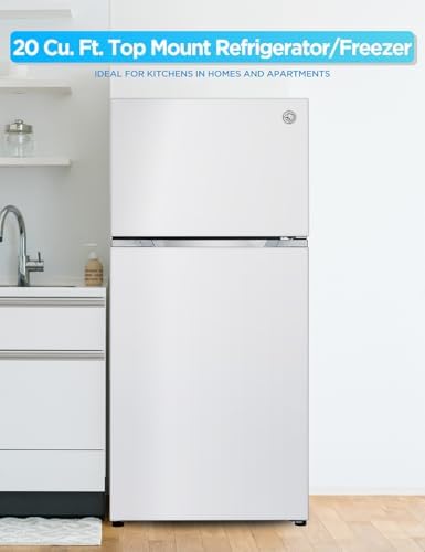 Commercial Cool 20 Cu. Ft. Top Mount Refrigerator with Freezer, 2-Door Refrigerator with Top Freezer and Adjustable Temperature Control, Ice Maker Ready, Energy Star Certified, White - Image 2