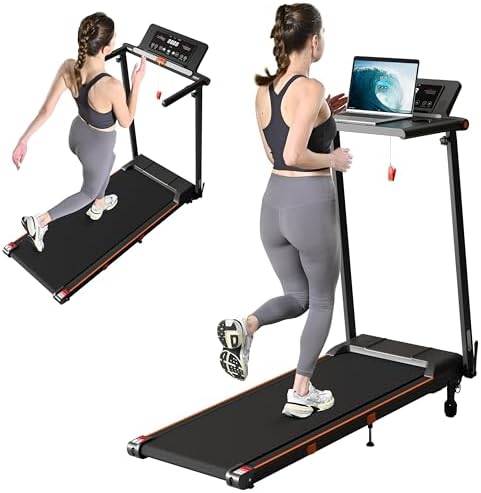 Foldable 4 in 1 Treadmill Walking Pad with Incline Remote Control Compact 3.0HP Under Desk Treadmill for Home Office Fitness 300 lbs Capacity with Handle Bar by HCCSPORT