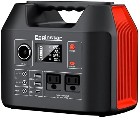 EnginStar Portable Power Station 300W 296Wh Solar Generator by ENGINSTAR