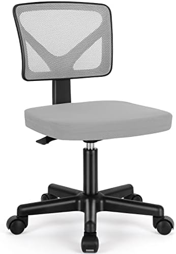 Sweetcrispy Small Armless Desk Chair, Mesh Rolling Office Chairs by Sweetcrispy