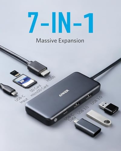 Anker USB C Hub (7-in-1), with 4K HDMI, 85W Power Delivery, USB-C and 2 USB-A 5Gbps Data Ports, microSD and SD Card Reader, for MacBook Air, MacBook Pro, XPS, and More (Pack of 2) - Image 2