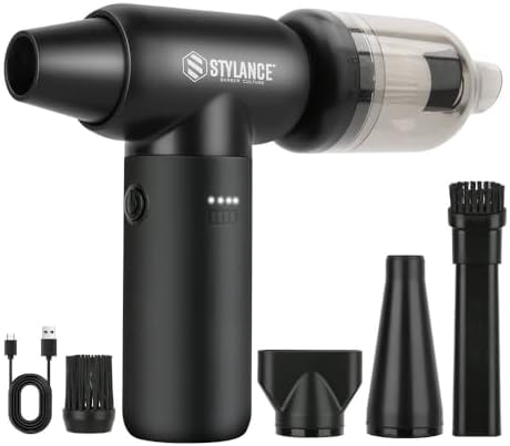 Compressed Air Duster,110000RPM Electric Air Duster, Mini Blower Jet Dry Blower for Computer, Keyboard, Car, Home, Outdoor Cleaning, Type-C (Black) by STYLANCE