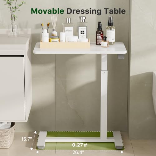 Gibbon Mounts 28” Rolling Mobile Standing Desk, Bedside Table with Wheels - Image 6