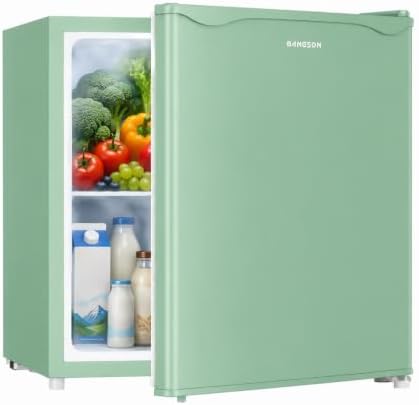 BANGSON 1.7 Cu.Ft Mini Fridge with Freezer for Dorm Office,Green by LiveFreshLiveUnrushed